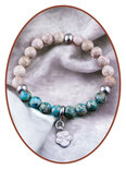 JB Memorials Exklusive Edelsteinperle – Jasper & Synthetic Opal Asche Armband KHA039