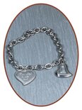 Edelstahl Damen Asche Armband - AB179
