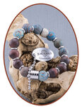 JB Memorials Matte Blue Lace - Red Tiger Eye Asche Armband - KHA015