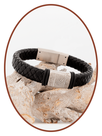 Edelstahl Leder Fingerabdruck Asche Armband - ASB050-Z
