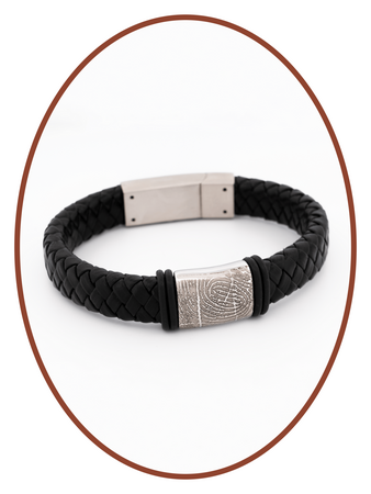 Edelstahl Leder Fingerabdruck Asche Armband - ASB050-Z