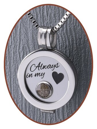 Edelstahl JB Memorials Silver Locket Asche Anhänger - RSP072C