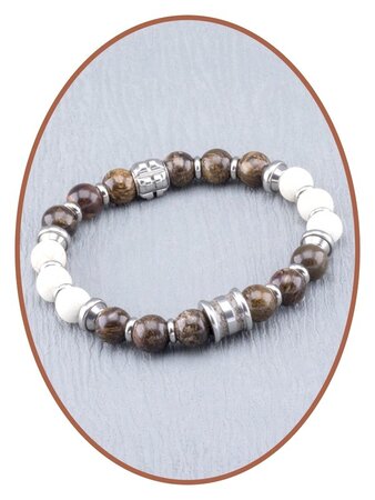 JB Memorials Bronzite White Turquoise-Asche-Armband - KHA010