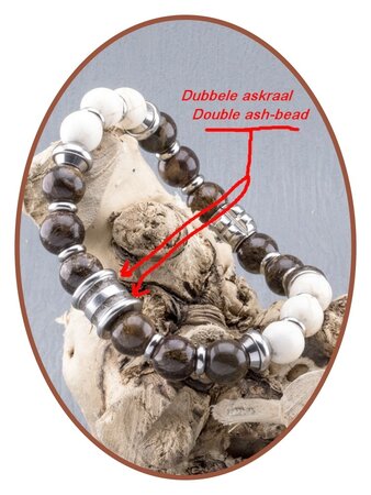 JB Memorials Bronzite White Turquoise-Asche-Armband - KHA010