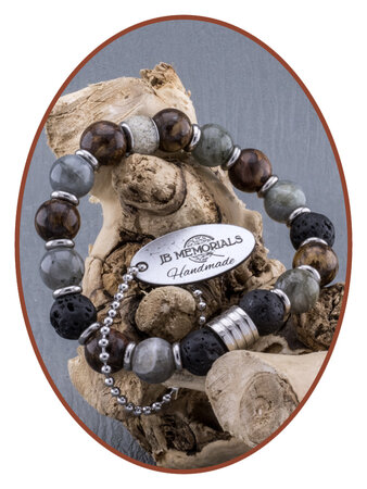 JB Memorials Labradorite/Lava-Asche-Armband - KHA005